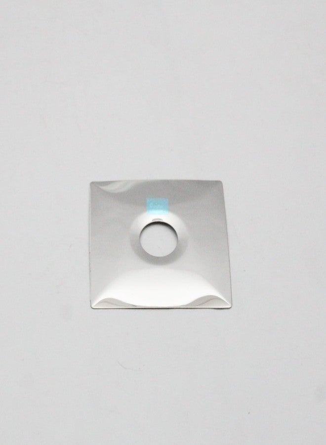 NEW WARE شفة جدارية مربعة من الفولاذ المقاوم للصدأ 3 × 3 بوصة | غطاء صنبور ودش 20 مم | شفة حمام ومطبخ بطلاء كروم (عبوة من 6 قطع) - Image 3